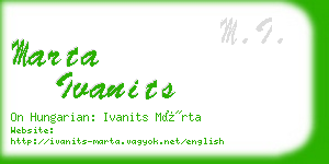 marta ivanits business card